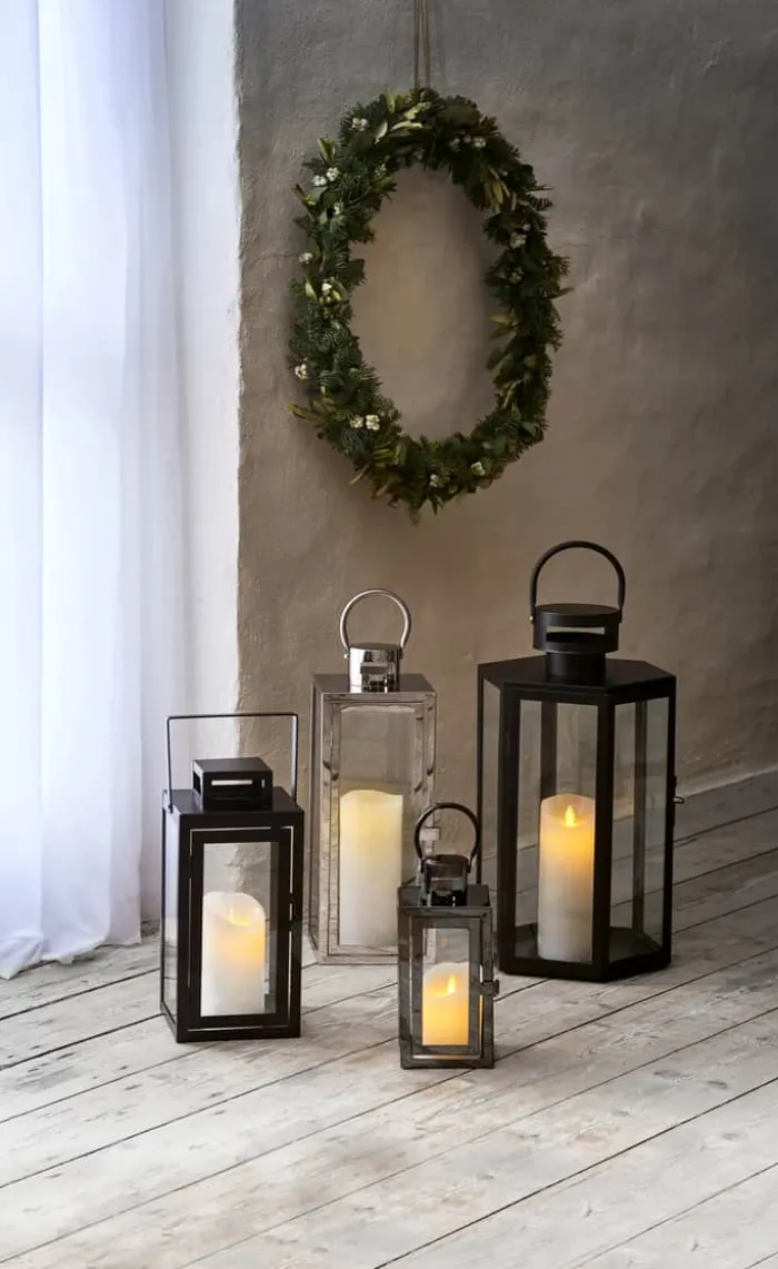 CASA Living Lanterne H 39 cm - Rustfrit stål/glas