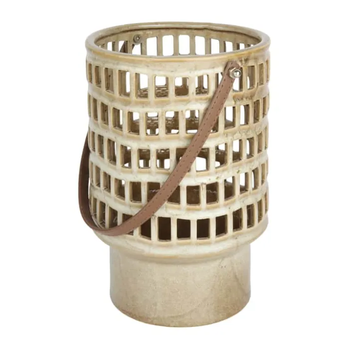 CASA Living Lanterne H 20 cm - Stentøj - Lysebrun