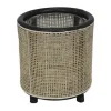 CASA Living Lanterne H 18 x Ø 17 cm - Rattan/træ - Lys natur/sort