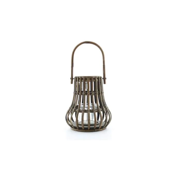 CASA Living Lanterne Ø 28 x H 30 cm - Rattan/træ - Brun