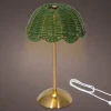 CASA Living LED Bordlampe Ø 17,5 x H 30 cm - Metal/plast - Grøn/guldfarvet