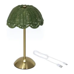 CASA Living LED Bordlampe Ø 17,5 x H 30 cm - Metal/plast - Grøn/guldfarvet