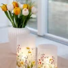CASA Living LED Lampe Ø 12 x H 18 cm - Glas/plastik - Hvid