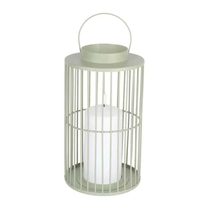 CASA Living LED Lanterne Ø 15 x H 26 cm - Metal/plast - Grøn
