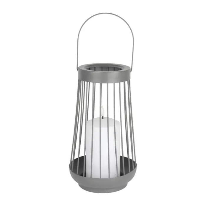 CASA Living LED Lanterne Ø 15 x H 26 cm - Metal/plast - Grå