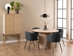 CASA Living Linley Skab H 150 x B 40 x L 90,8 cm - Egetræsfinér - Natur