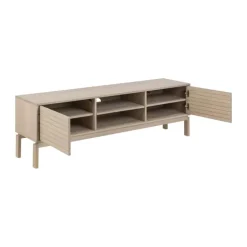 CASA Living Linley TV bord H 50 x B 160 x L 40 cm - Egefiner - Hvidpigmenteret