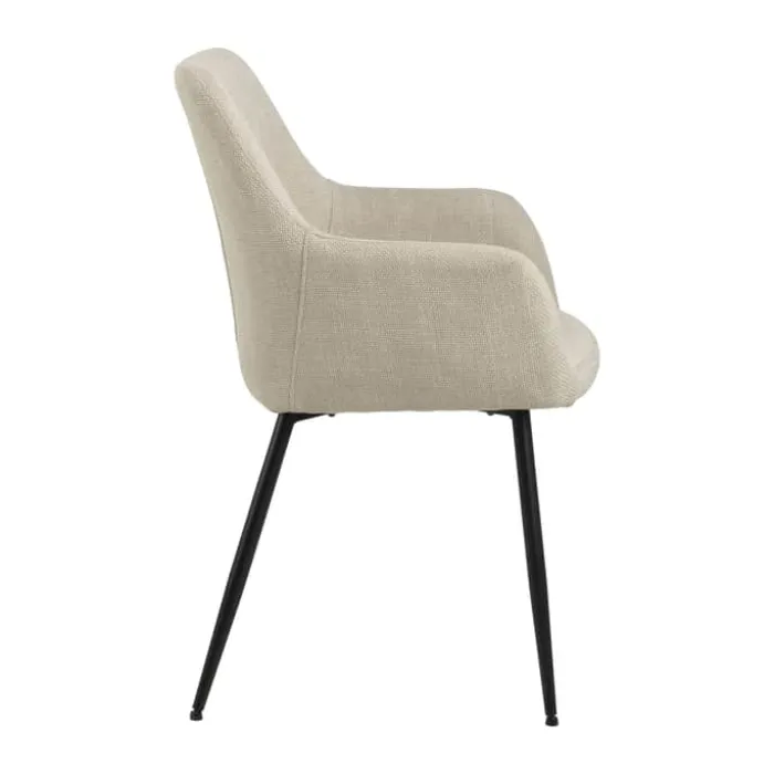 CASA Living Lizzy Spisebordsstol - 2 stk H 85 x B 59 x D 59 cm - Stof/stål - Beige