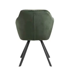 CASA Living Lola Spisebordsstol H 81,5 x B 57,5 x D 48,5 cm - Velour - Skovgrøn