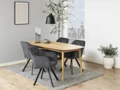 CASA Living Lola Spisebordsstol H 81,5 x B 57,5 x D 48,5 cm - Velour - Mørkegrå