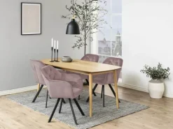 CASA Living Lola Spisebordsstol H 81,5 x B 57,5 x D 61,5 cm - Stof - Dusty rose