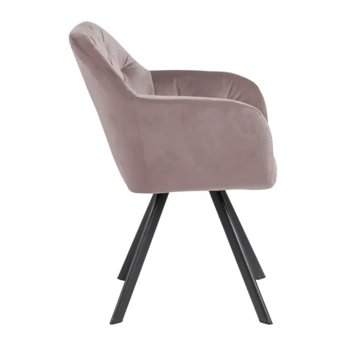 CASA Living Lola Spisebordsstol H 81,5 x B 57,5 x D 61,5 cm - Stof - Dusty rose