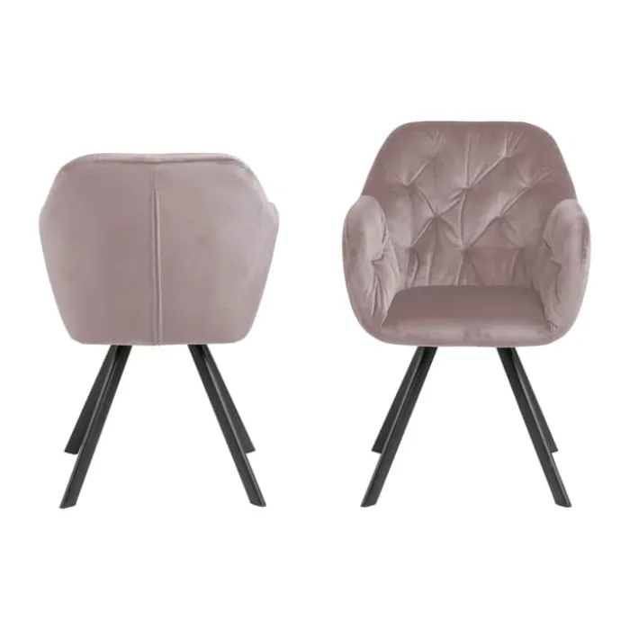CASA Living Lola Spisebordsstol H 81,5 x B 57,5 x D 61,5 cm - Stof - Dusty rose