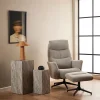 CASA Living London Recliner med fodskammel H 112 x B 75 x D 83 cm - Stof/stål - Beige