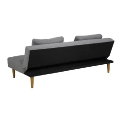CASA Living Lucca Sovesofa H 74 x B 180 x D 86 cm - Stof/gummitræ - Lysegrå