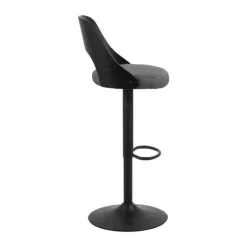 CASA Living Lucy Barstol - 2 stk. H 113 x B 47 x D 50,5 cm - Metal/stof/træ - Mørkegrå/sort