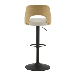 CASA Living Lucy Barstol - 2 stk H 113 x B 47 x D 50,5 cm - Metal/stof/træ - Beige/sort