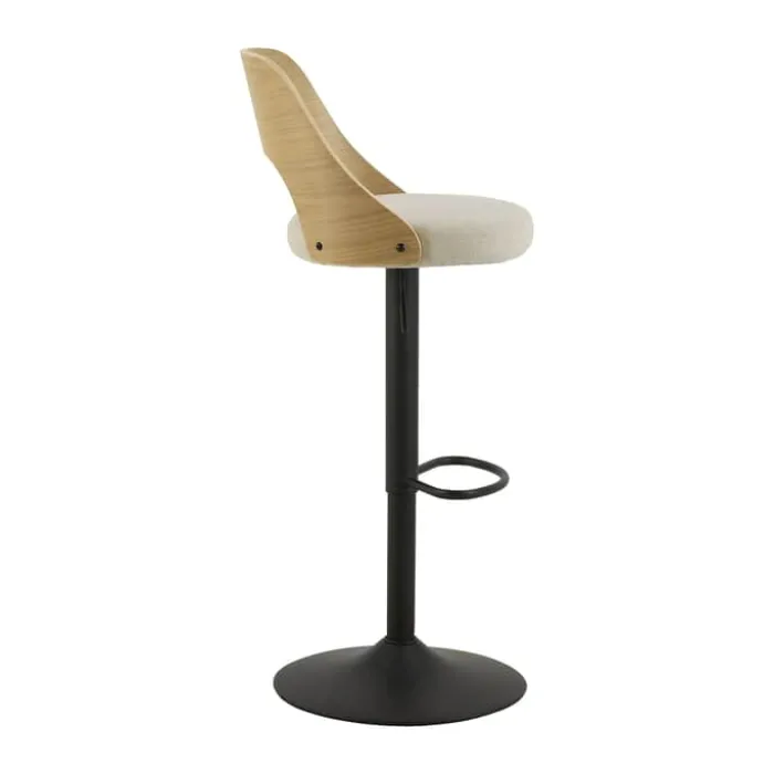 CASA Living Lucy Barstol - 2 stk H 113 x B 47 x D 50,5 cm - Metal/stof/træ - Beige/sort