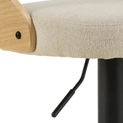CASA Living Lucy Barstol - 2 stk H 113 x B 47 x D 50,5 cm - Metal/stof/træ - Beige/sort