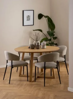 CASA Living Malika Spisebord Ø 120 x H 75 cm - Egetræsfinér - Natur