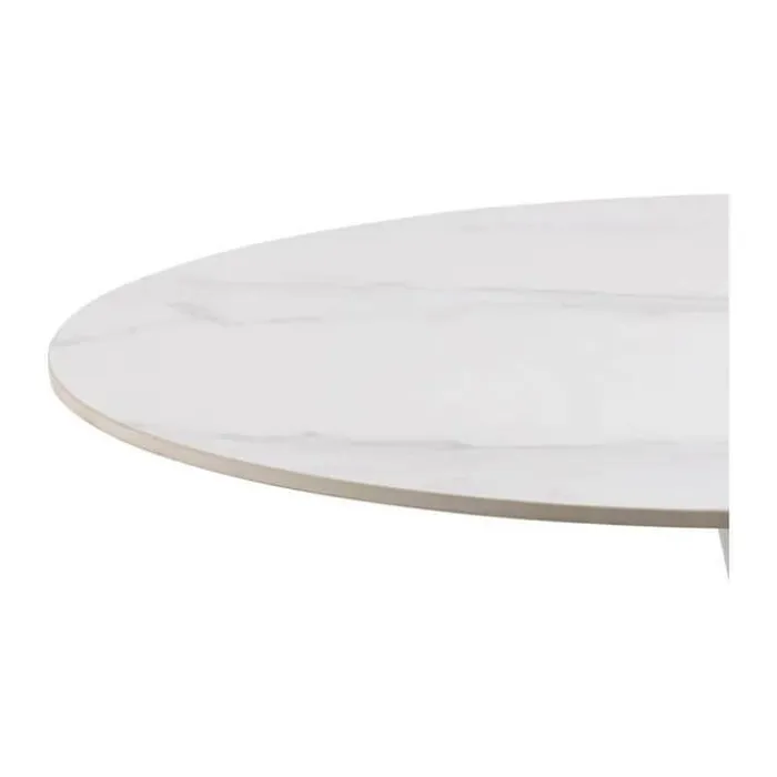CASA Living Malta Spisebord Ø 90 x H 75 cm - Keramik/metal - White Unico/hvid