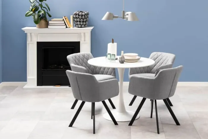 CASA Living Malta Spisebord Ø 90 x H 75 cm - Keramik/metal - White Unico/hvid