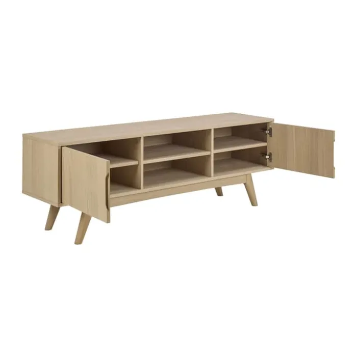 CASA Living Marte TV-bord H 55 x B 160 x L 40 cm - Egetræ/finér - Hvid