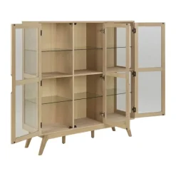 CASA Living Marte Vitrineskab H 148 x B 140 x L 40 cm - Egetræsfinér - Hvid