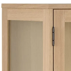 CASA Living Marte Vitrineskab H 148 x B 140 x L 40 cm - Egetræsfinér - Hvid
