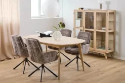 CASA Living Marte Vitrineskab H 148 x B 140 x L 40 cm - Egetræsfinér - Hvid