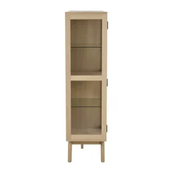 CASA Living Marte Vitrineskab H 148 x B 140 x L 40 cm - Egetræsfinér - Hvid