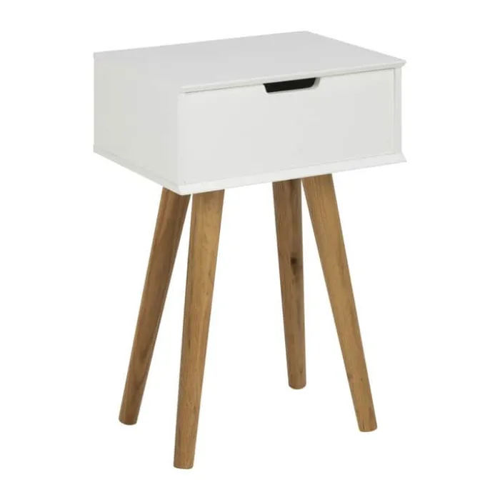 CASA Living Mitra Natbord H 61,5 x B 40 x D 30 cm - Egetræ/mdf - Hvid/natur