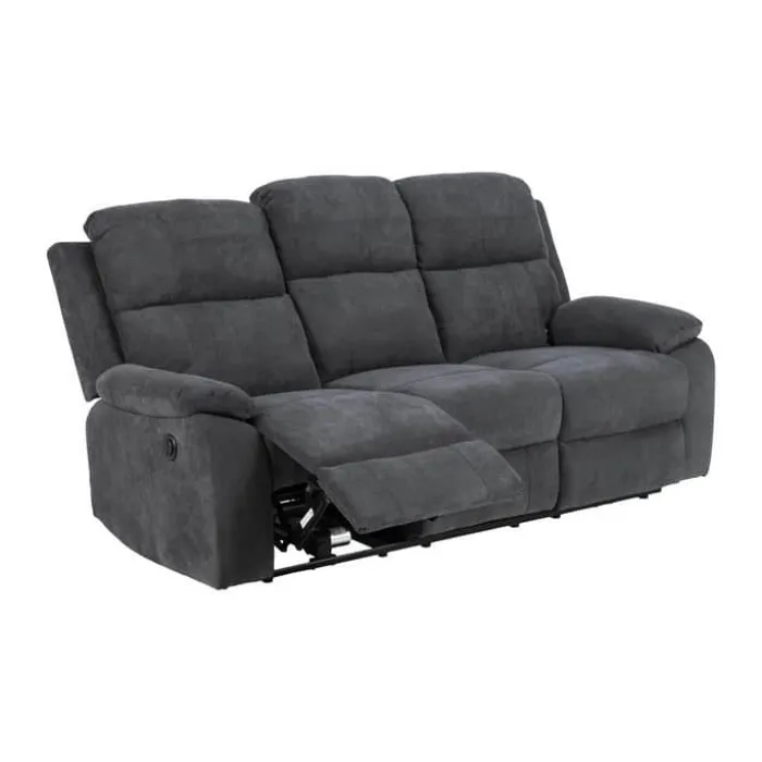 CASA Living Mora 3-Personers Lænestol H 98 x B 196,5 x L 95 cm - Stof/metal - Mørkegrå