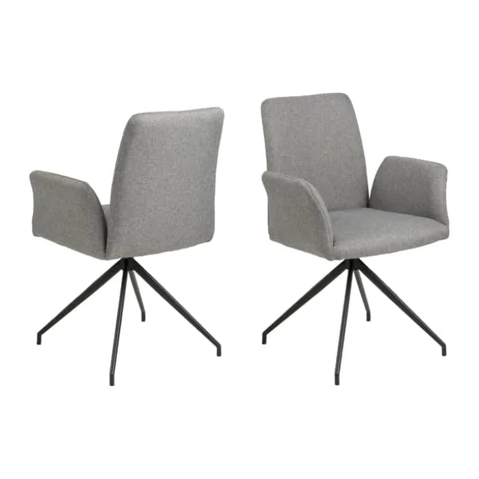 CASA Living Naya Spisebordsstol H 88 x B 59 x D 59 cm - Stål/stof - Grå