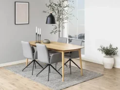 CASA Living Naya Spisebordsstol H 88 x B 59 x D 59 cm - Stål/stof - Grå