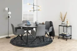 CASA Living Naya Spisebordsstol H 88 x B 59 x D 59 cm - Stål/stof - Grå