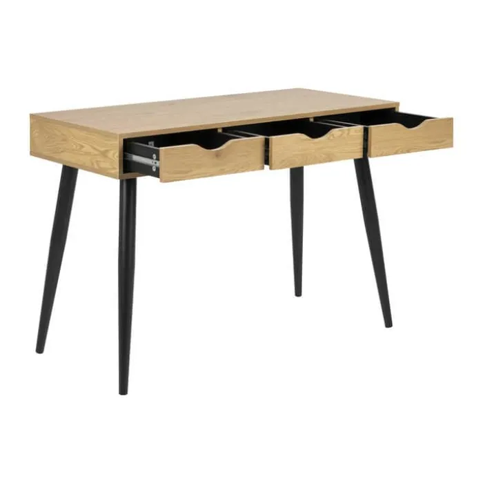 CASA Living Neptun Skrivebord H 77,1 x B 110 x D 50 cm - Melamin/metal - Natur