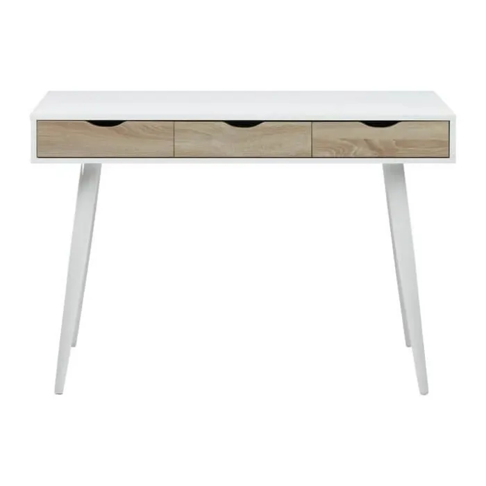 CASA Living Neptun Skrivebord H 77,1 x B 110 x D 50 cm - Melamin/metal - Natur/hvid