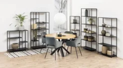 CASA Living Newcastle Reol H 165 x B 79,5 x D 30 cm - Metal - Sort