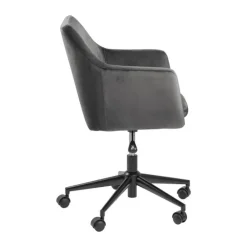 CASA Living Nora Skrivebordsstol H 91 x B 58 x D 58 cm - Metal/stof - Mørkegrå/sort