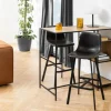 CASA Living Oregon Barstol - 2 stk H 103 x B 46,5 x D 50 cm - Metal/kunstlæder - Sort