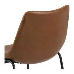 CASA Living Oregon Spisebordsstol - 2 stk. H 78,5 x B 48 x L 56 cm - Imiteret læder/stål - Cognac