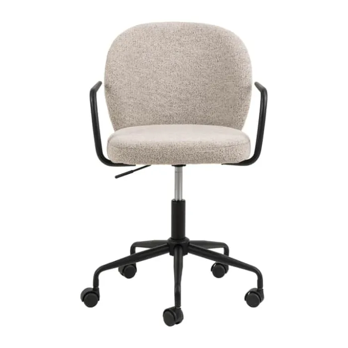 CASA Living Patricia Skrivebordsstol H 93,5 x B 59 x D 50 cm - Stof/stål - Beige