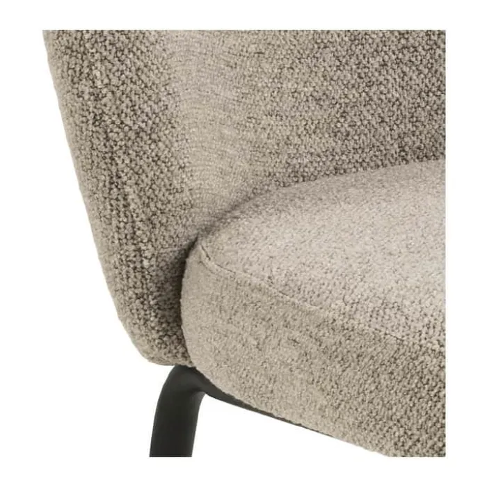 CASA Living Patricia Spisebordsstol - 2 stk. H 82 x B 52 x D 57,5 cm - Metal/stof - Beige/sort