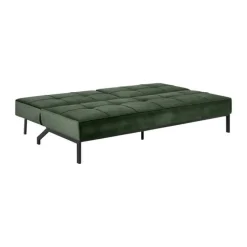 CASA Living Perugia Sovesofa H 87 x B 95 x L 198 cm - Stål/stof - Skovgrøn