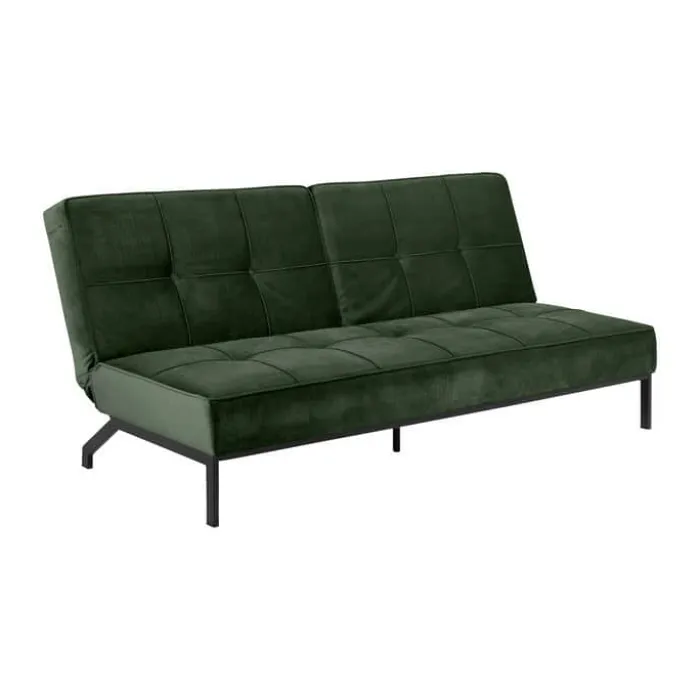 CASA Living Perugia Sovesofa H 87 x B 95 x L 198 cm - Stål/stof - Skovgrøn
