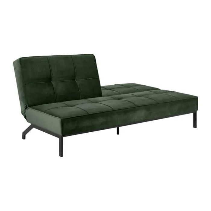 CASA Living Perugia Sovesofa H 87 x B 95 x L 198 cm - Stål/stof - Skovgrøn