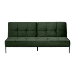 CASA Living Perugia Sovesofa H 87 x B 95 x L 198 cm - Stål/stof - Skovgrøn
