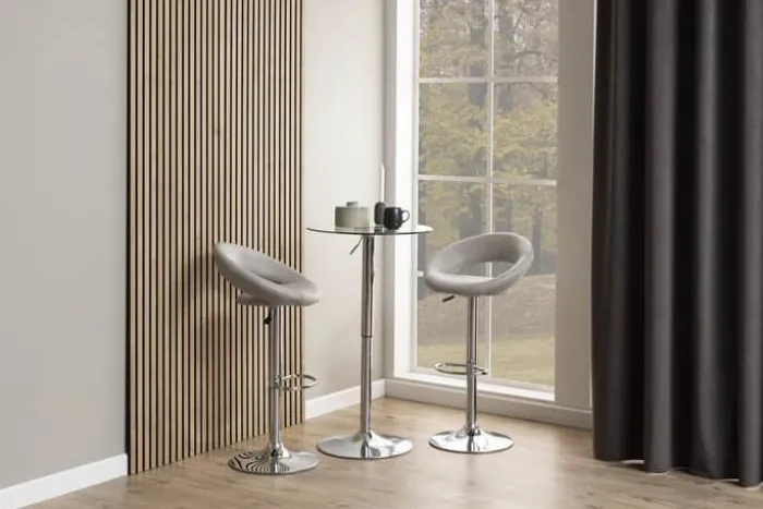 CASA Living Plump Barstol H 100 x B 56 x D 50 cm - Stål/krom - Beige