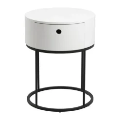 CASA Living Polo Natbord Ø 40 x H 51 cm - Mdf/metal - Hvid/sort